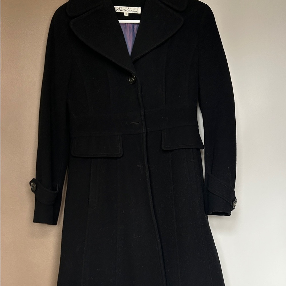Kenneth Cole Elegant Black Trench Coat